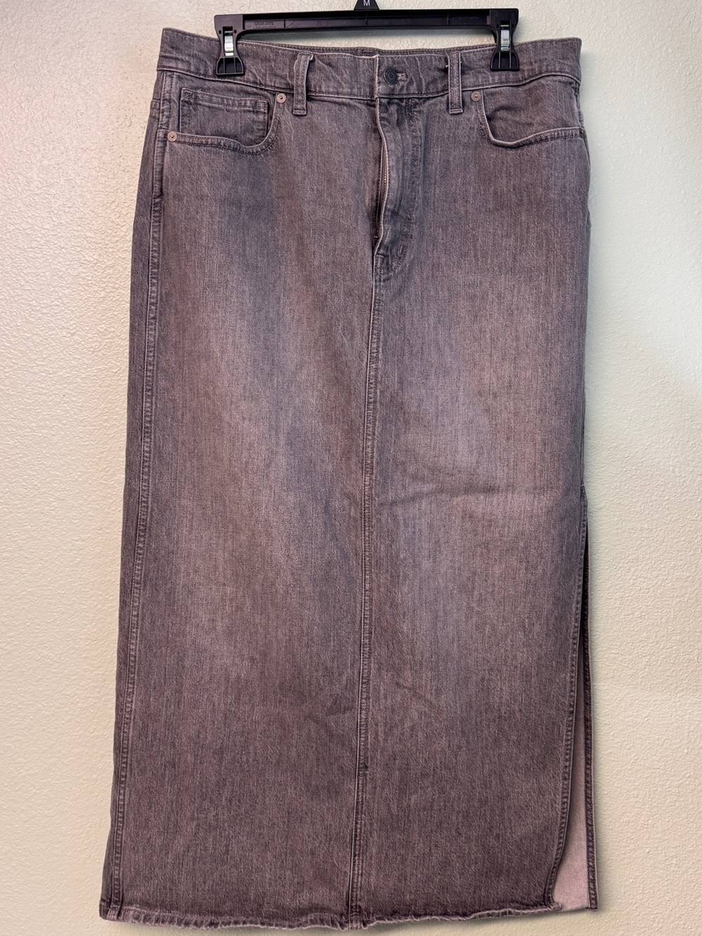 Madewell Gray Straight Denim Skirt